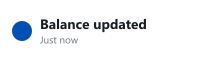 Balance updated notification